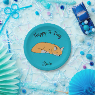 Red Fox Happy Birthday Papieren Bordje