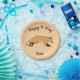 Red Fox Happy Birthday Papieren Bordje