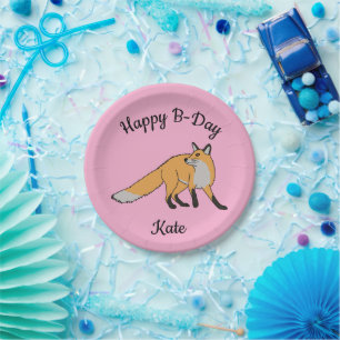 Red Fox Happy Birthday Papieren Bordje