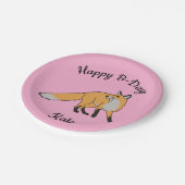 Red Fox Happy Birthday Papieren Bordje (Gekanteld)