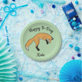 Red Fox Happy Birthday Papieren Bordje