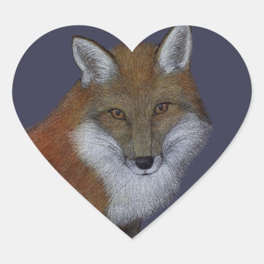 Red Fox Hart Sticker (Voorkant)