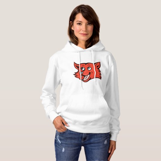 Red Fox Head Dames Hoodie (Voorkant volledig)