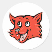 Red Fox Head-Stickers Ronde Sticker (Voorkant)