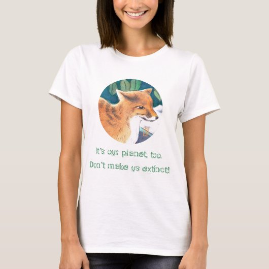 Red Fox "Het is ook mijn planeet!" T-shirt (Voorkant)