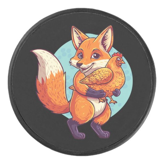 Red fox hockey puck (Voorkant)