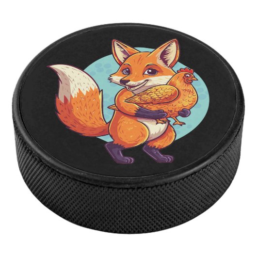 Red fox hockey puck (3/4)