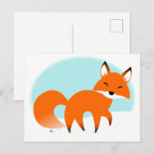 Red Fox Holiday Briefkaart (Voorkant / Achterkant)