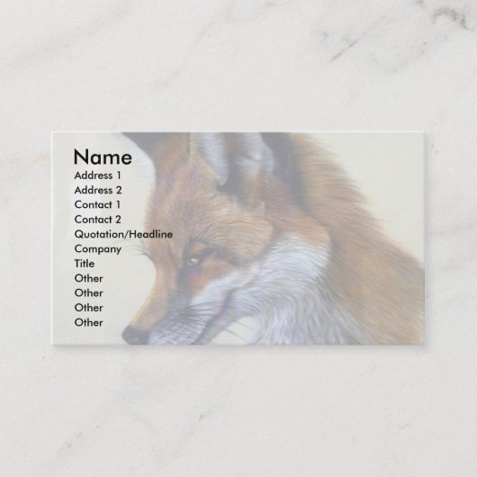 Red Fox (hoofdstudie) Visitekaartje (Voorkant)