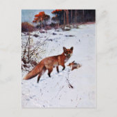 Red Fox Hunting Art Briefkaart (Voorkant)