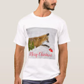 Red Fox Hunting kerstversiering in sneeuw T-shirt (Voorkant)