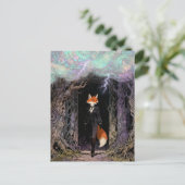 Red Fox in a Suit Forest Thunderstorm Briefkaart (Staand voorkant)