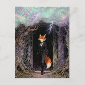 Red Fox in a Suit Forest Thunderstorm Briefkaart (Voorkant)