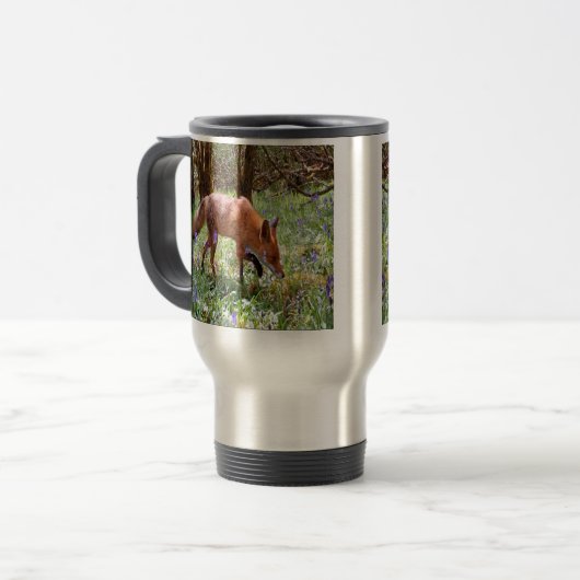 Red Fox in de Bluebells Reisbeker (Voorkant links)