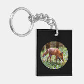 Red Fox in de Bluebells Sleutelhanger (Voorkant Links)