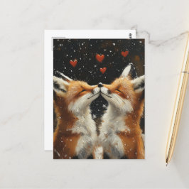Red Fox in de liefde Briefkaart