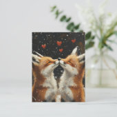 Red Fox in de liefde Briefkaart (Staand voorkant)