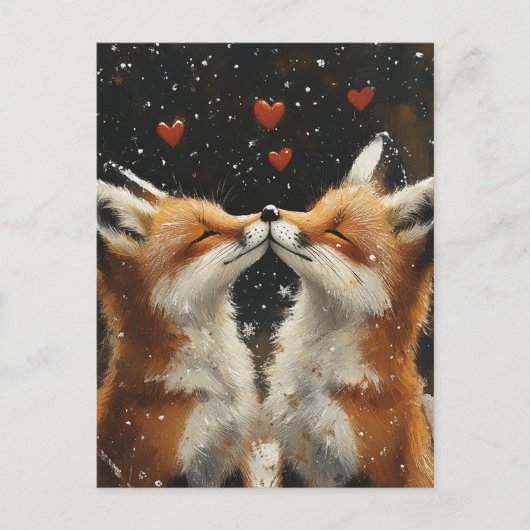 Red Fox in de liefde Briefkaart (Voorkant)