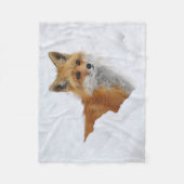 Red Fox in de sneeuw Fleece Deken (Voorkant)