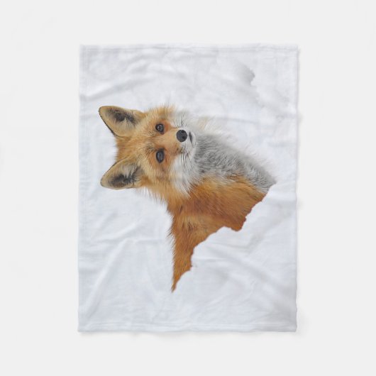 Red Fox in de sneeuw Fleece Deken (Voorkant)