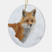 Red Fox in de sneeuw Keramisch Ornament (Links)