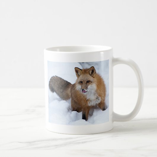 Red Fox in de sneeuw Koffiemok (Rechts)