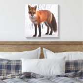 Red Fox in de winter Canvas Afdruk (Insitu (Slaapkamer))