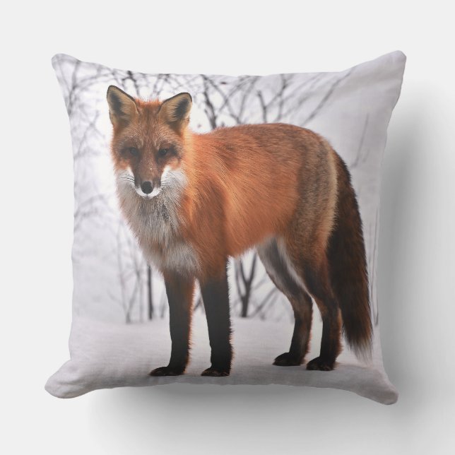 Red Fox in de winter Kussen (Voorkant)