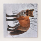 Red Fox in de winter Legpuzzel (Horizontaal)