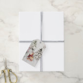 Red Fox in de winter vakantie sneeuwscène Cadeaulabel (Met Touw)