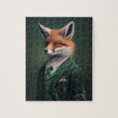 Red Fox in een Green St. Patrick's Day Suit Jigzaa Legpuzzel (Verticaal)
