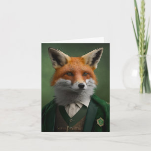 Red Fox in een Green St. Patrick's Day Suit Kaart