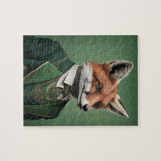 Red Fox in een Green St. Patrick's Day Suit Legpuzzel (Horizontaal)