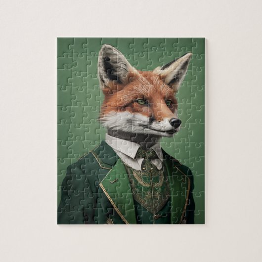 Red Fox in een Green St. Patrick's Day Suit Legpuzzel (Verticaal)