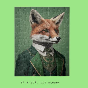 Red Fox in een Green St. Patrick's Day Suit Legpuzzel