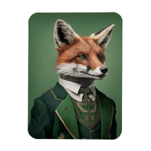 Red Fox in een Green St. Patrick's Day Suit Magneet (Verticaal)