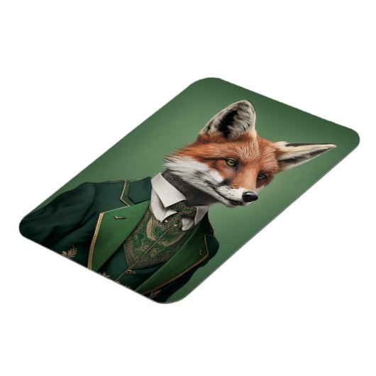 Red Fox in een Green St. Patrick's Day Suit Magneet (Linkerzijde)