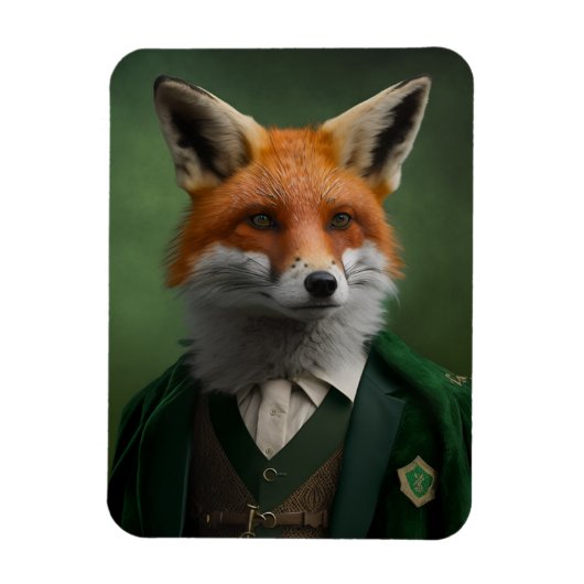 Red Fox in een Green St. Patrick's Day Suit Magneet (Verticaal)