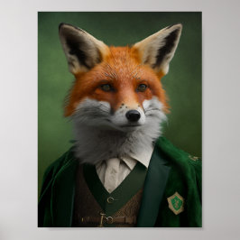 Red Fox in een Green St. Patrick's Day Suit Poster