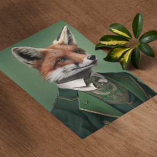 Red Fox in een Green St. Patrick's Day Suit Poster