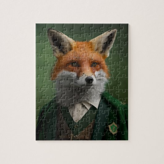 Red Fox in een Groene Suit Legpuzzel (Verticaal)