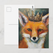 Red Fox in een kroon Briefkaart (Voorkant / Achterkant)