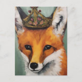 Red Fox in een kroon Briefkaart (Voorkant)
