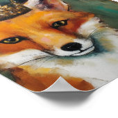Red Fox in een kroon Poster (Hoek)