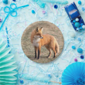 Red Fox in een veld Papieren Bordje (Feest)