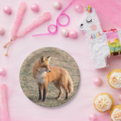 Red Fox in een veld Papieren Bordje (Feest)