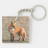 Red Fox in een veld Sleutelhanger (Achterkant)