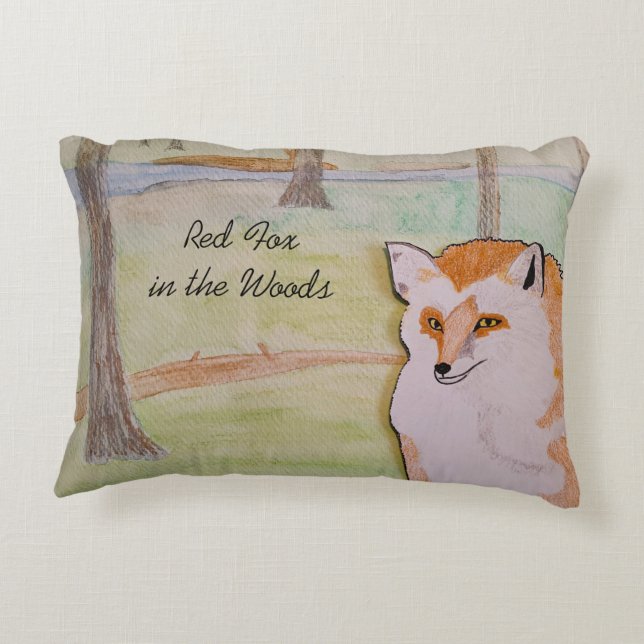 Red Fox in het Bos Accent Pillow Accent Kussen (Achterkant)