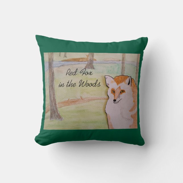Red Fox in het Bos Accent Pillow Kussen (Voorkant)