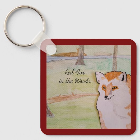Red Fox in het Bos Sleutelhanger (Voorkant)
